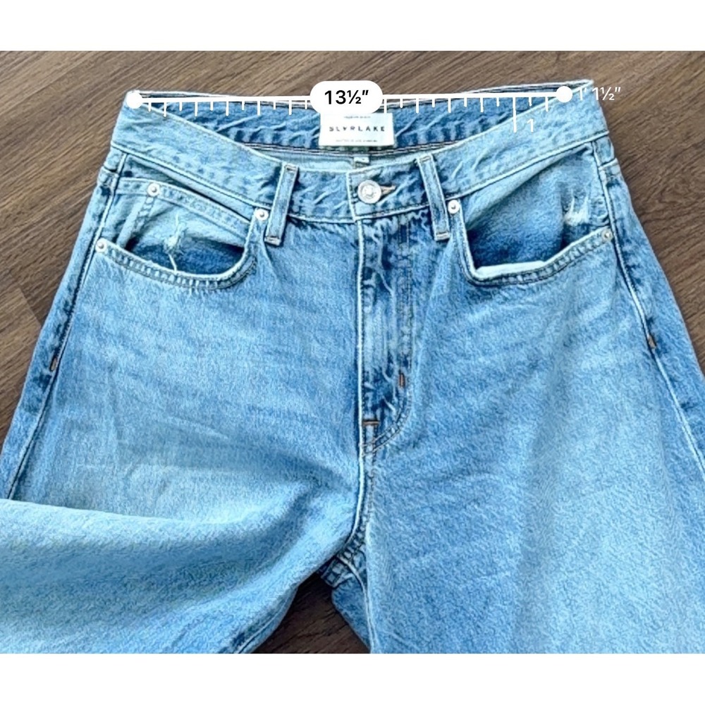 SLVRLAKE Light Blue Flared Wide Leg Jeans - Picture 5 of 7